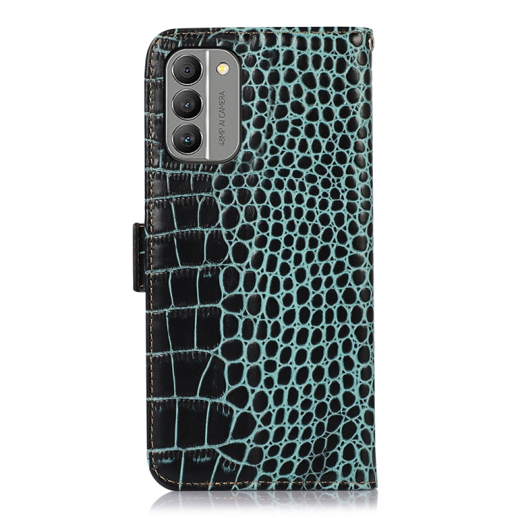 For Nokia G400 Crocodile Top Layer Cowhide Leather Phone Case(Green)
