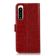 For Sony Xperia 5 IV Crocodile Top Layer Cowhide Leather Phone Case(Red)