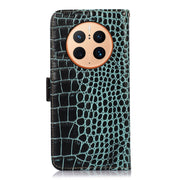 For Huawei Mate 50 Pro Crocodile Top Layer Cowhide Leather Phone Case(Green)