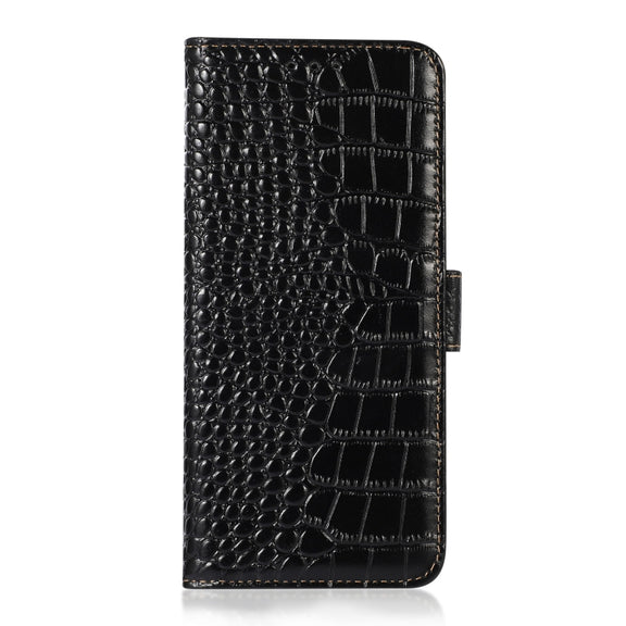 For Huawei Mate 50 Crocodile Top Layer Cowhide Leather Phone Case(Black)
