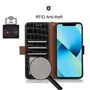 For Huawei Mate 50 Crocodile Top Layer Cowhide Leather Phone Case(Black)