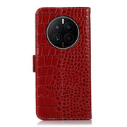 For Huawei Mate 50 Crocodile Top Layer Cowhide Leather Phone Case(Red)