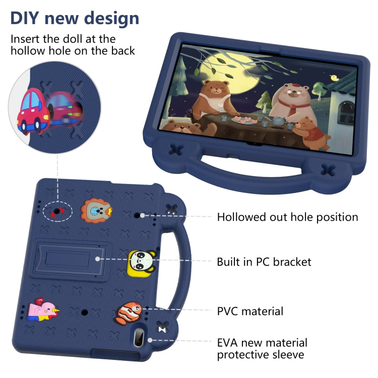For Lenovo Tab M10 X605 / X505 / Tab P10 X705 Handle Kickstand Children EVA Shockproof Tablet Case(Navy Blue)