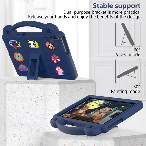 For Lenovo Tab M10 X605 / X505 / Tab P10 X705 Handle Kickstand Children EVA Shockproof Tablet Case(Navy Blue)