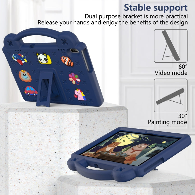 For Lenovo Tab M10 X605 / X505 / Tab P10 X705 Handle Kickstand Children EVA Shockproof Tablet Case(Navy Blue)