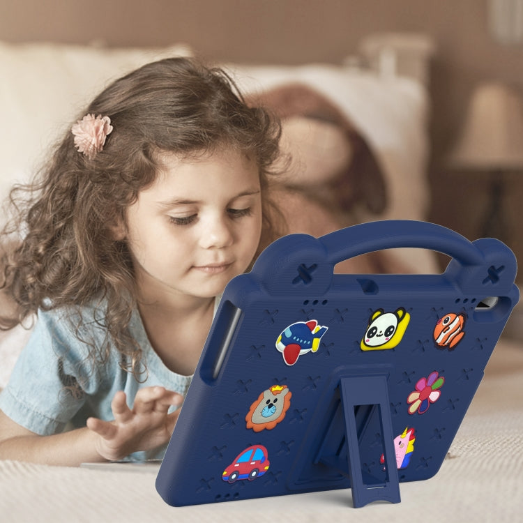 For Lenovo Tab M10 X605 / X505 / Tab P10 X705 Handle Kickstand Children EVA Shockproof Tablet Case(Navy Blue)