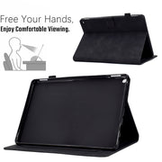 For Amazon Kindle Fire HD 10 2021 Embossed Smile Flip Tablet Leather Case(Black)