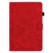 For Amazon Kindle Fire HD 10 2021 Embossed Smile Flip Tablet Leather Case(Red)