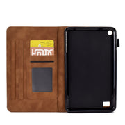 For Amazon Kindle Fire 7 2019/2017/2015 Embossed Smile Flip Tablet Leather Case(Brown)