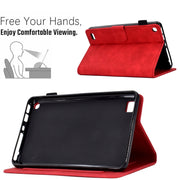 For Amazon Kindle Fire 7 2019/2017/2015 Embossed Smile Flip Tablet Leather Case(Red)
