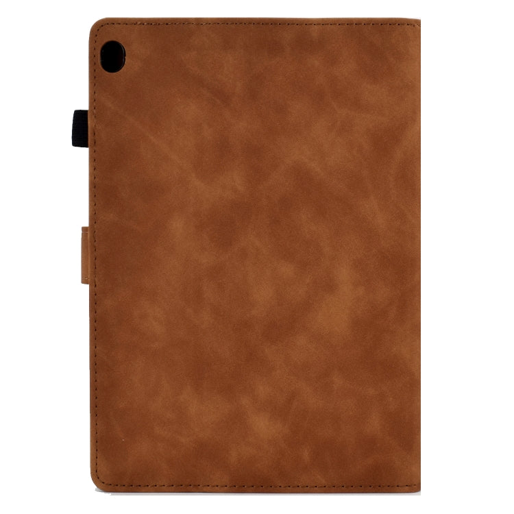 For Lenovo Tab M10 Embossed Smile Flip Tablet Leather Case(Brown)