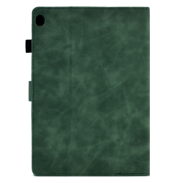For Lenovo Tab M10 Embossed Smile Flip Tablet Leather Case(Green)