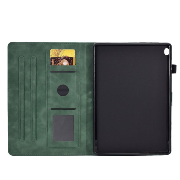 For Lenovo Tab M10 Embossed Smile Flip Tablet Leather Case(Green)