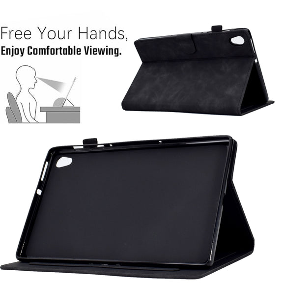 For Lenovo Tab M10 HD Gen 2 Embossed Smile Flip Tablet Leather Case(Black)