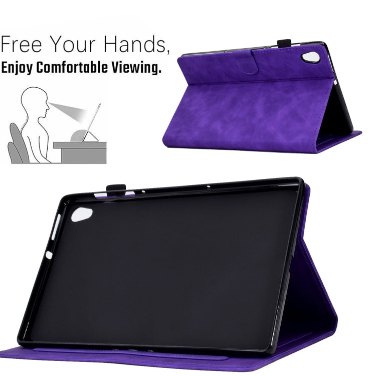 For Lenovo Tab M10 HD Gen 2 Embossed Smile Flip Tablet Leather Case(Purple)