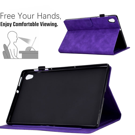 For Lenovo Tab M10 HD Gen 2 Embossed Smile Flip Tablet Leather Case(Purple)