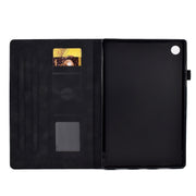 For Lenovo M10 Plus Embossed Smile Flip Tablet Leather Case(Black)
