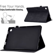 For Lenovo M10 Plus Embossed Smile Flip Tablet Leather Case(Black)
