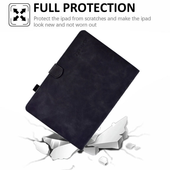 For Lenovo M10 Plus Embossed Smile Flip Tablet Leather Case(Black)