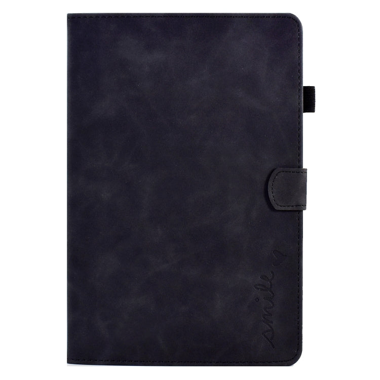For Lenovo Tab M10 Plus 3rd Gen 10.6 inch Embossed Smile Flip Tablet Leather Case(Black)