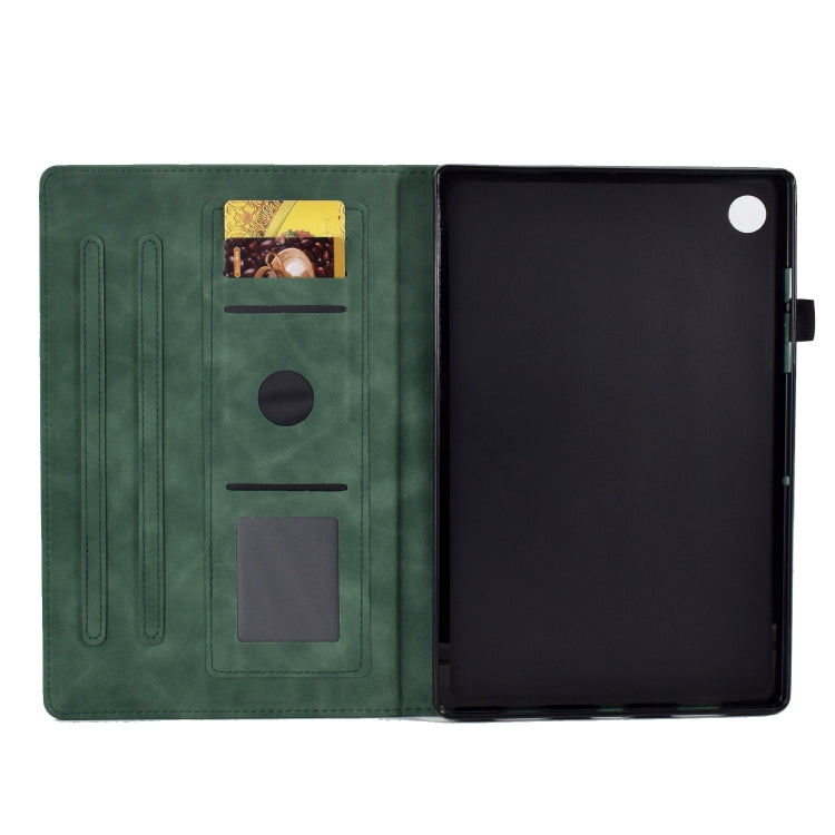 For Lenovo Tab M10 Plus 3rd Gen 10.6 inch Embossed Smile Flip Tablet Leather Case(Green)