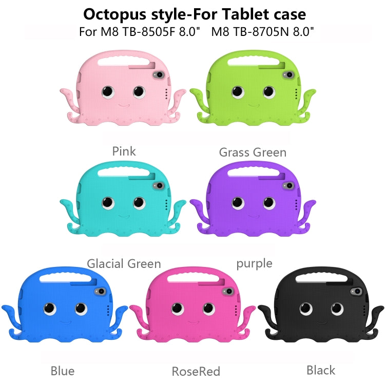 For Lenovo  Tab M8 TB 8505F / 8705N Octopus Style EVA + PC Tablet Case with Strap(Blue)