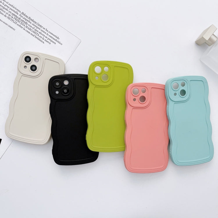 For iPhone 13 Wave Edge Silicone Phone Case(White)