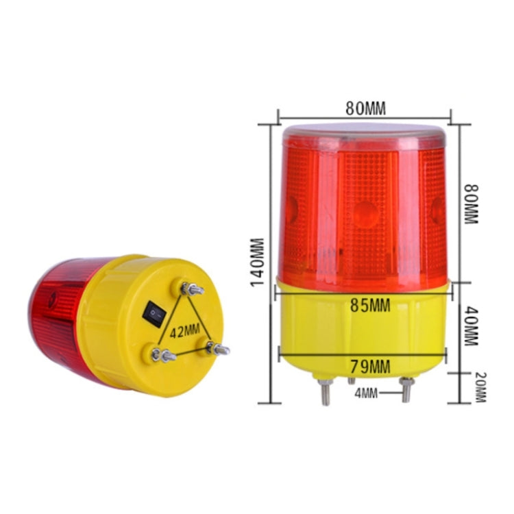 Night Solar Safety Warning Flash Light, Specification:01 Screw Fixed(Yellow)