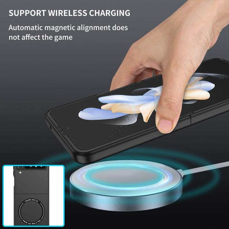 For Samsung Galaxy Z Flip4 Magsafe Magnetic Folding PC Phone Case(Black)