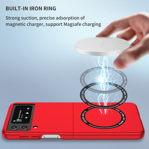 For Samsung Galaxy Z Flip4 Magsafe Magnetic Folding PC Phone Case(Red)