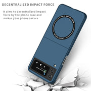 For Samsung Galaxy Z Flip4 Magsafe Magnetic Folding PC Phone Case(Blue)