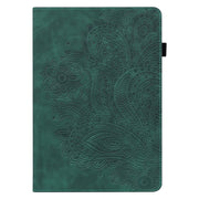 For Amazon Kindle Fire 7 2022 Peacock Embossed Pattern Leather Tablet Case(Green)