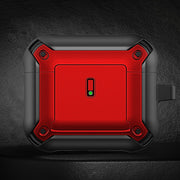 For AirPods 3 Sliding Buckle Wireless Earphone Protective Case with Hook(Black Red)