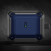 For AirPods 3 Sliding Buckle Wireless Earphone Protective Case with Hook(Black Blue)