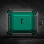 For AirPods 3 Sliding Buckle Wireless Earphone Protective Case with Hook(Black Green)