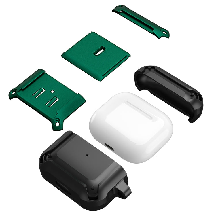 For AirPods 3 Sliding Buckle Wireless Earphone Protective Case with Hook(Black)
