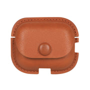 For AirPods Pro 2 Litchi Texture PU Leather Earphone Protective Case with Hook(Light Brown)