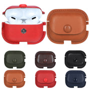 For AirPods Pro 2 Litchi Texture PU Leather Earphone Protective Case with Hook(Red)