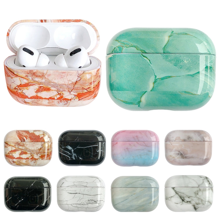 For AirPods Pro 2 Marble Pattern Wireless Earphone Protective Case(White Grey)