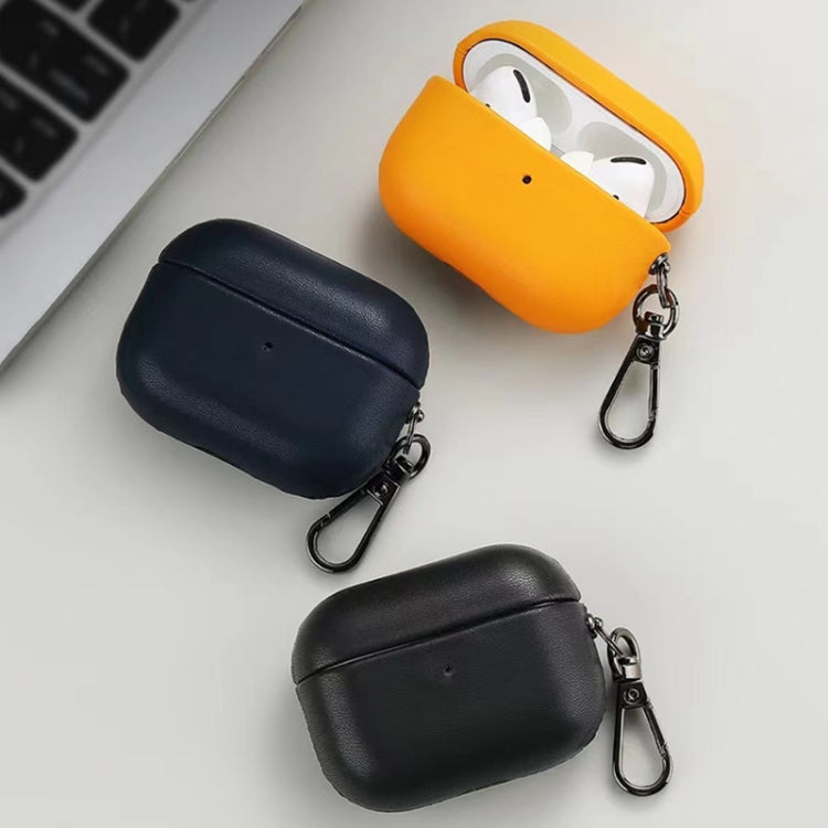 For Apple AirPods 3 PU Leather Wireless Bluetooth Earphone Protective Case(Golden Brown)