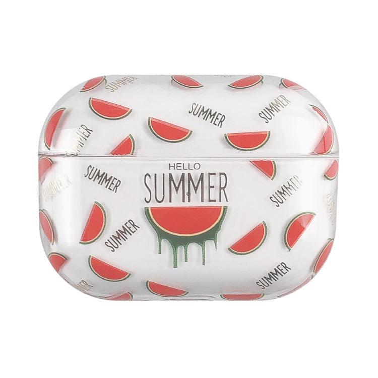 For AirPods Pro 2 Bronzing Fruit Pattern PC Earphone Hard Protective Case(Watermelon)