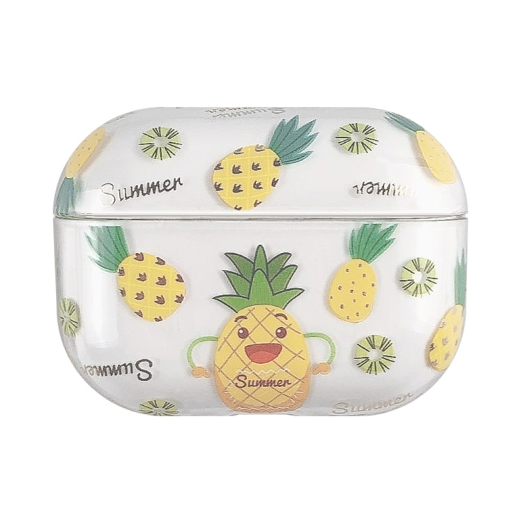 For AirPods Pro 2 Bronzing Fruit Pattern PC Earphone Hard Protective Case(Pineapple)