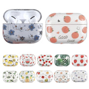 For AirPods Pro 2 Bronzing Fruit Pattern PC Earphone Hard Protective Case(Orange)