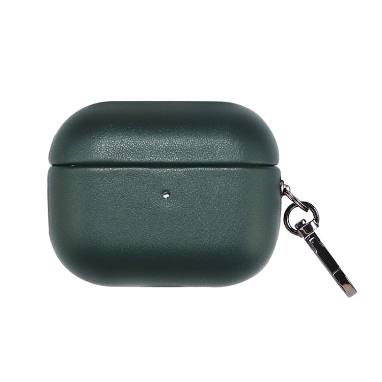 For Apple AirPods Pro PU Leather Wireless Bluetooth Earphone Protective Case(Dark Green)