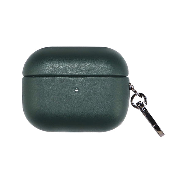 For Apple AirPods Pro PU Leather Wireless Bluetooth Earphone Protective Case(Dark Green)
