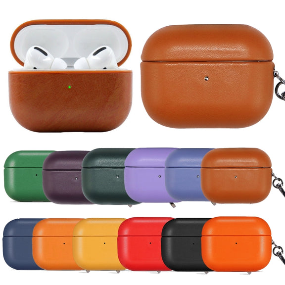 For Apple AirPods Pro PU Leather Wireless Bluetooth Earphone Protective Case(Dark Green)