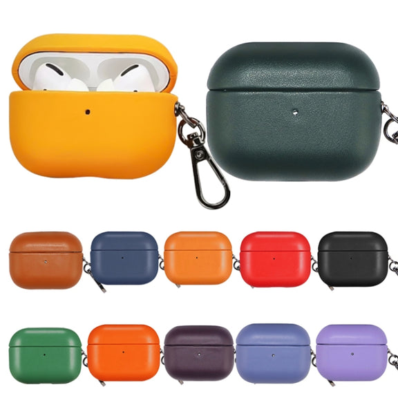 For Apple AirPods Pro 2 PU Leather Wireless Bluetooth Earphone Protective Case(Crimson Cherry)