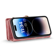For iPhone 14 Pro Max CaseMe 008 Detachable Multifunctional Leather Phone Case(Pink)