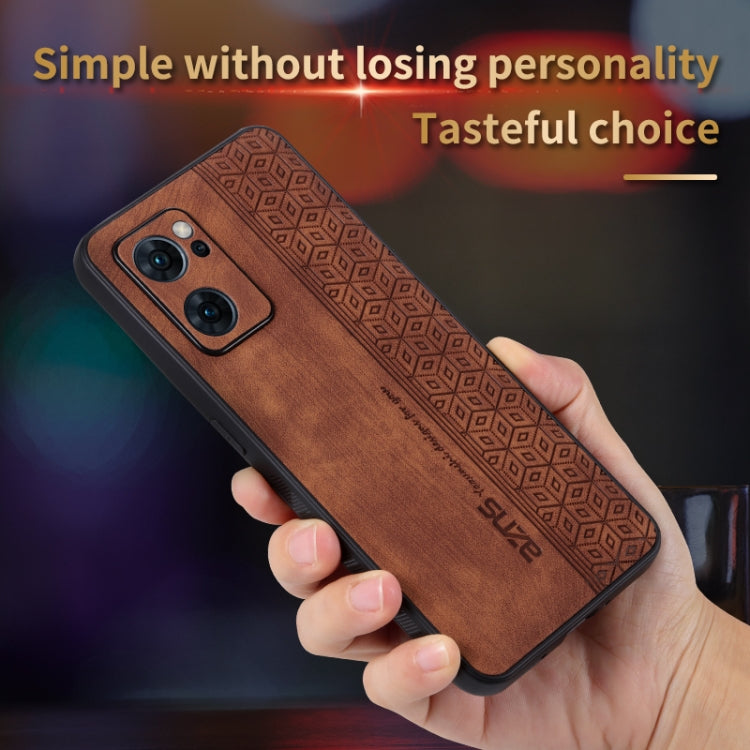 For OPPO Reno7 5G AZNS 3D Embossed Skin Feel Phone Case(Black)