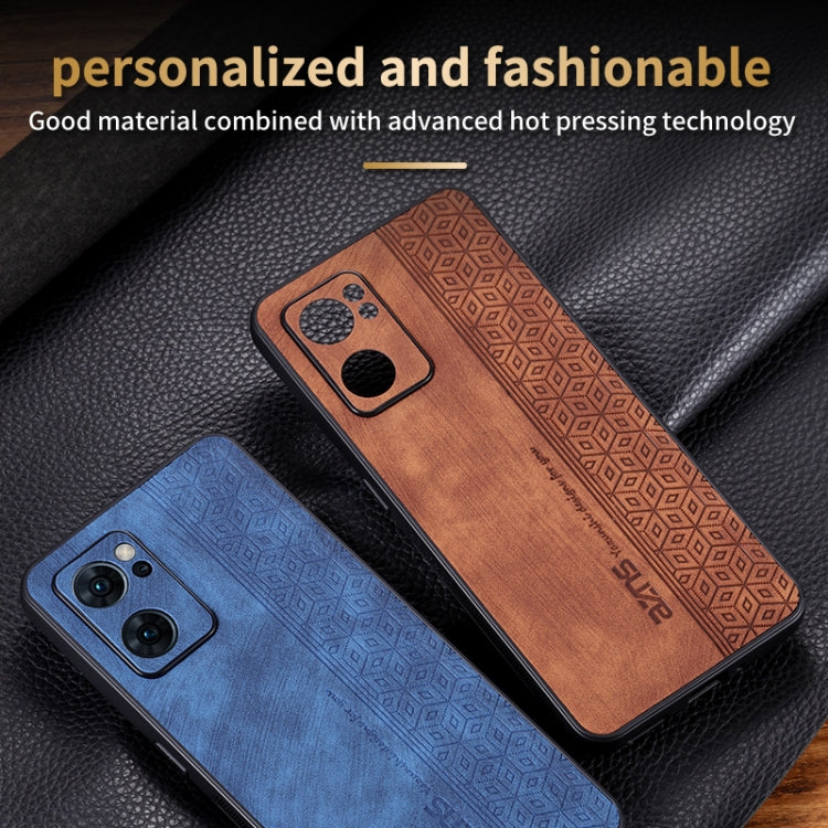 For OPPO Reno7 5G AZNS 3D Embossed Skin Feel Phone Case(Black)